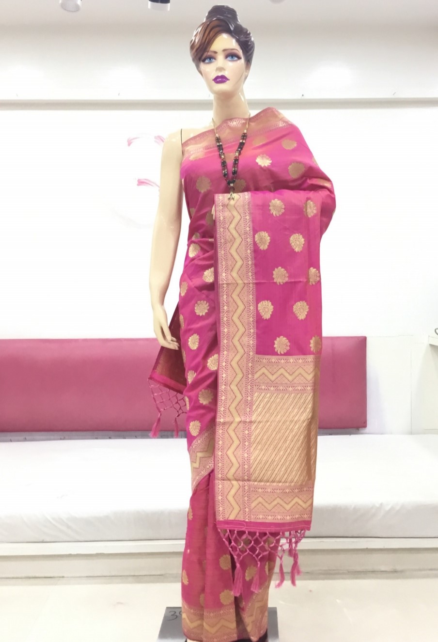 pink shaded soft silk party wear saree