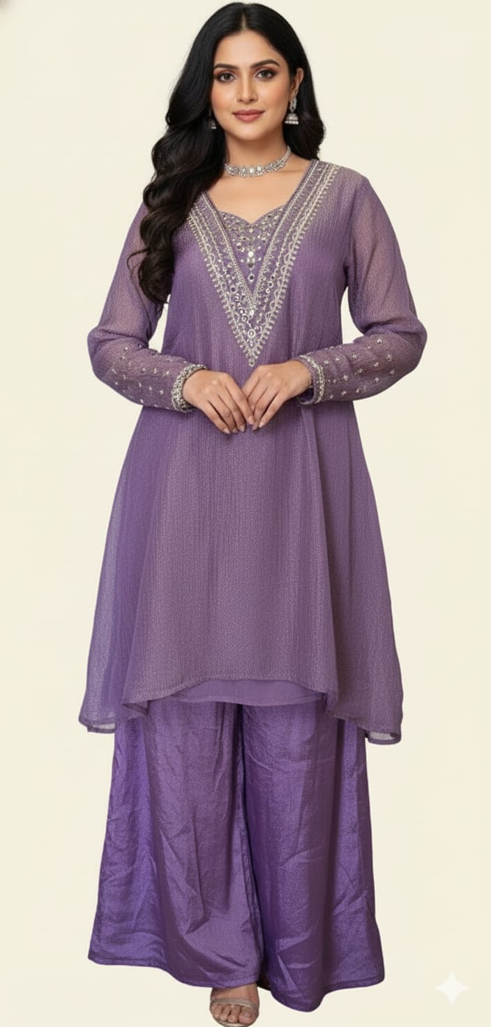 women Indo western sharara 2pc set -Size L 