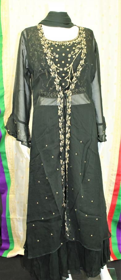 Dark Green Embroidered Crop-Top Sharara Suit #47881 | Buy Sharara Suit ...