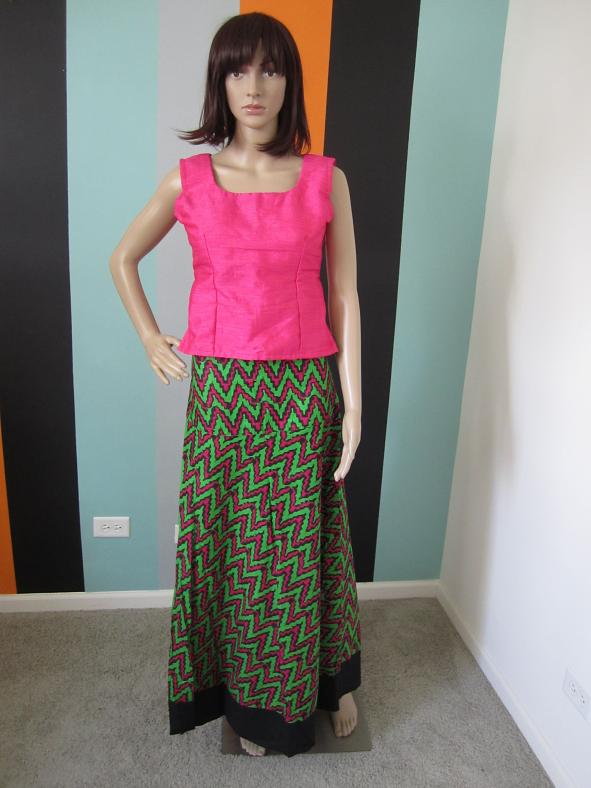 pink skirt combination