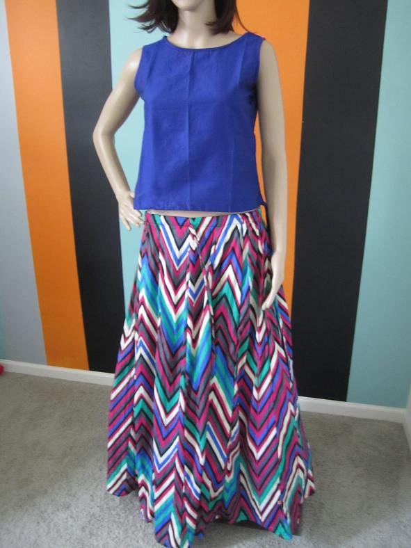 Premium Quality Fabric Long Skirt & Raw Silk Crop Top