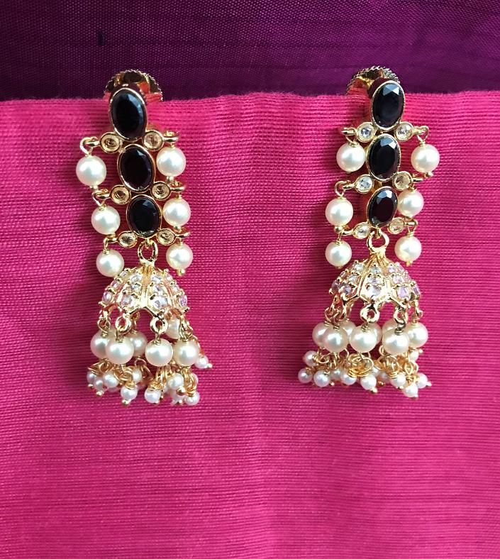 Gorgeous Geru Polish One Gram Gold Kempu Jhumkas - URSHI COLLECTIONS -  1168918