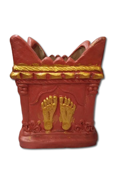 Tulsi kyara Carving Clay Holi Basil Tulsi Planter 11.5" Tulsi kyara Carving Clay Holi Basil Tulsi Planter 11.5"