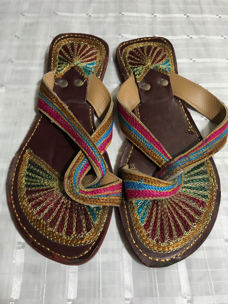 Rajasthani Style Multi Color Thread Work Sandals for Women 7-9