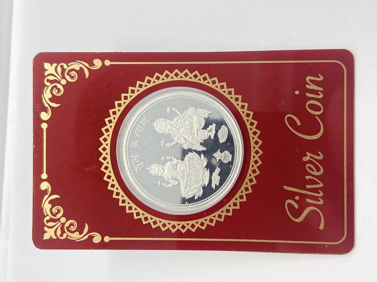 BIS-Hallmarked Silver Coin. Lord Ganesha and Goddess Lakshmi