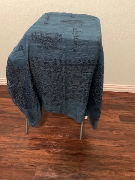 Blue Printed Prayer Shawl