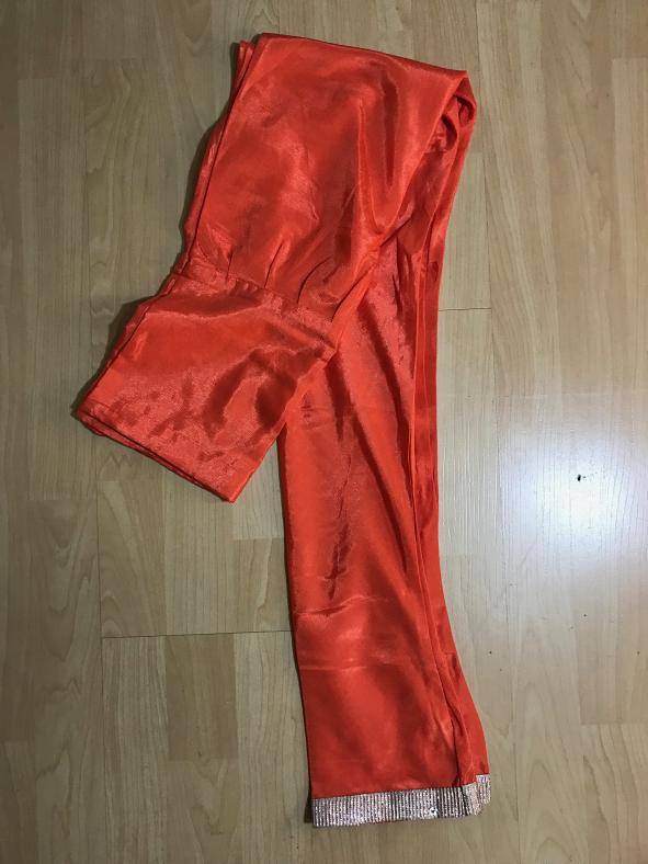 Orange Silk Churidar Pants for Women