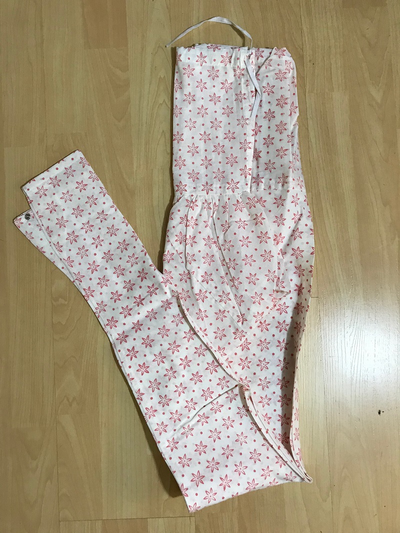 Relaxing Cotton Self Pink Design Churidar Pants #32017