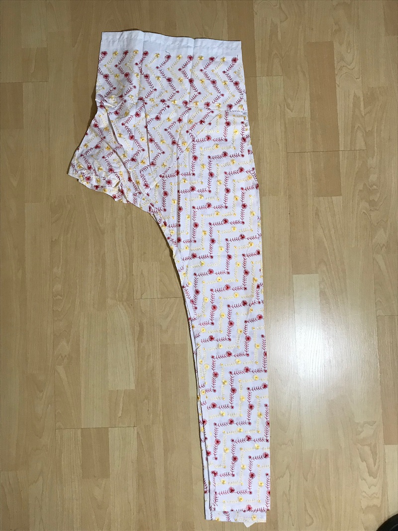 Relaxing Cotton Yellow, Red Thread Embroidered Design Churidar Pants Relaxing Cotton Yellow, Red Thread Embroidered Design Churidar Pants