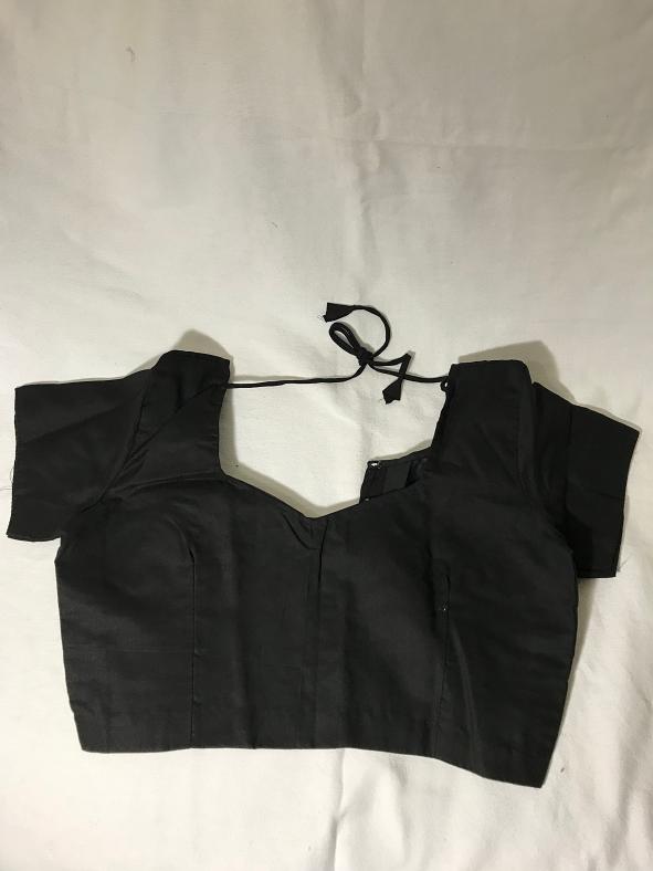 Black Cotton Blouse w/ Lace To Tie & Back Open (Sizes: 38, 40, 42) Black Cotton Blouse w/ Lace To Tie & Back Open (Sizes: 38, 40, 42)