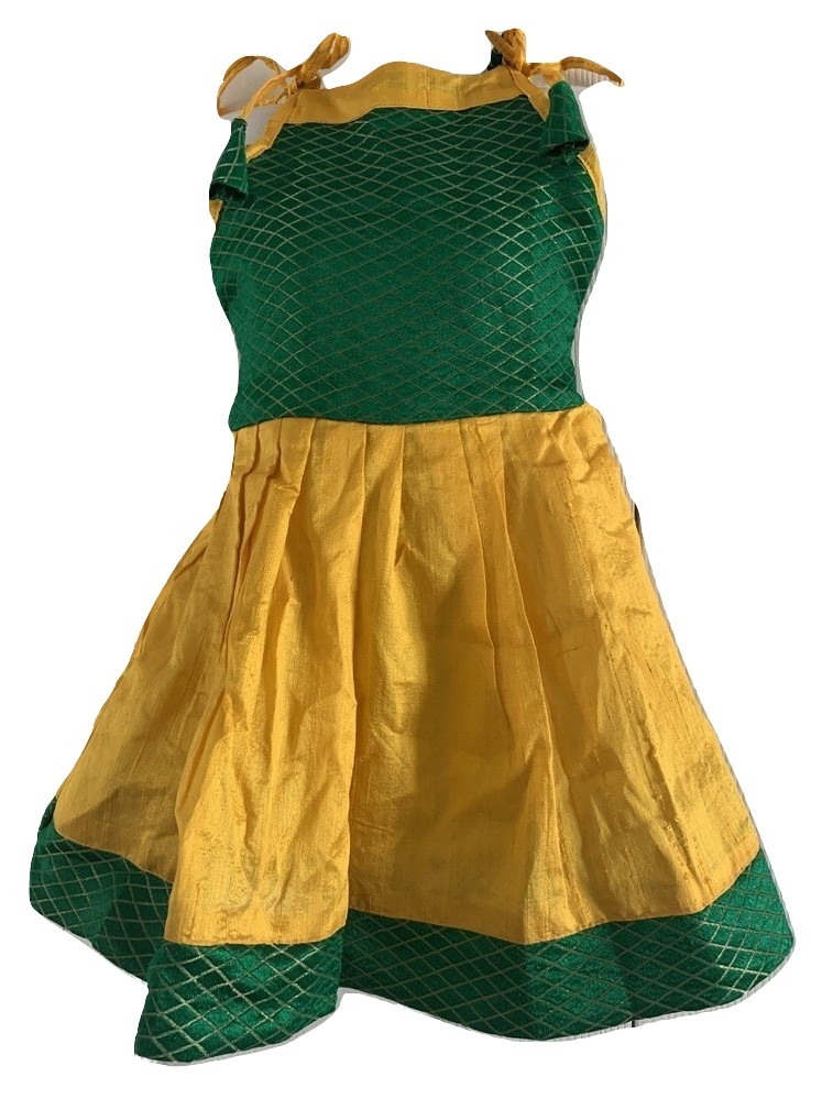 green frock dress