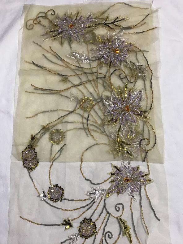 Light Yellow Embroidered Sholder Fancy Stole In Net