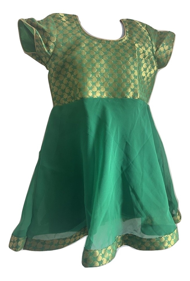 green baby frock