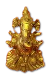 20" Ganesha Statue, Large Abstract Brass Ganpati Idol