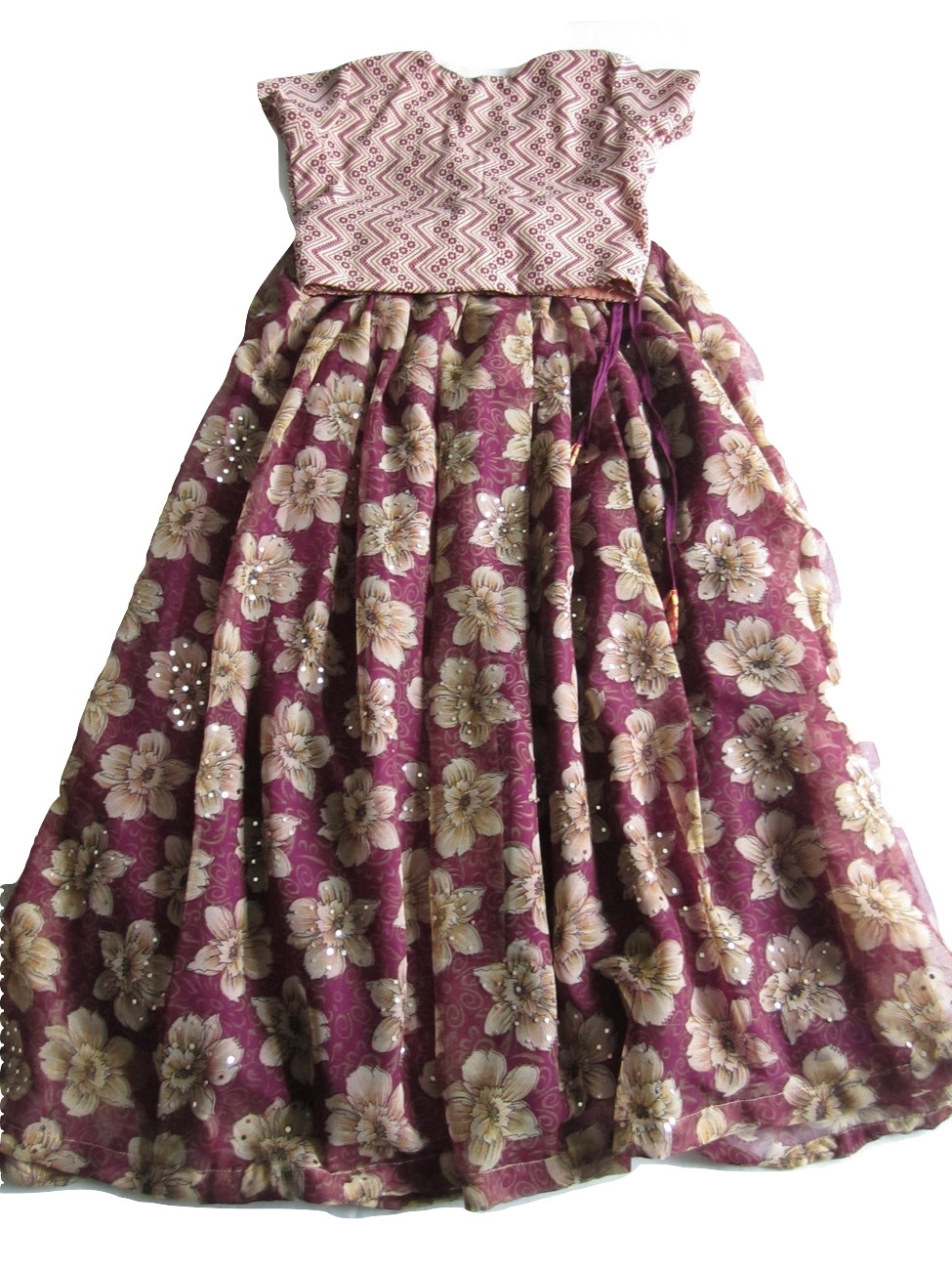 Beautiful Maroon Floral Skirt & Crop Top Dress for Girls 10 to 11 Years Beautiful Maroon Floral Skirt & Crop Top Dress for Girls 10 to 11 Years