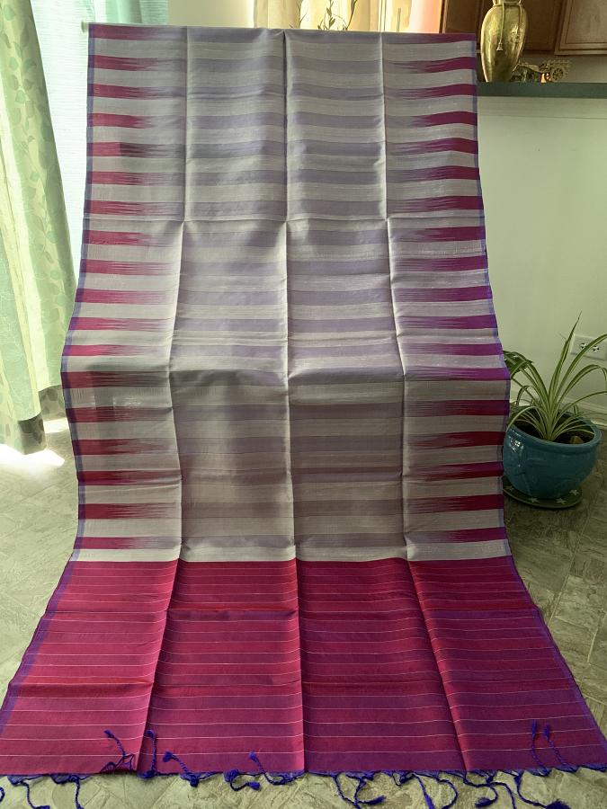 Trendy Grey Colored Festive Wear Woven Pure RawSilk Saree Trendy Grey Colored Festive Wear Woven Pure RawSilk Saree