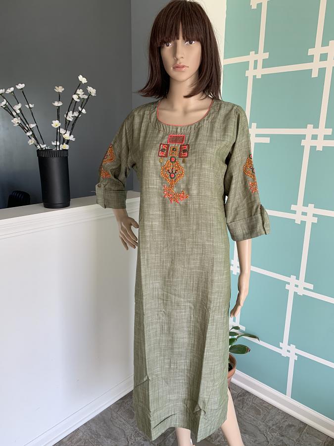 Ideal Green Colored Casual Wear Embroidered Rayon Long Kurti,kurtha Ideal Green Colored Casual Wear Embroidered Rayon Long Kurti,kurtha