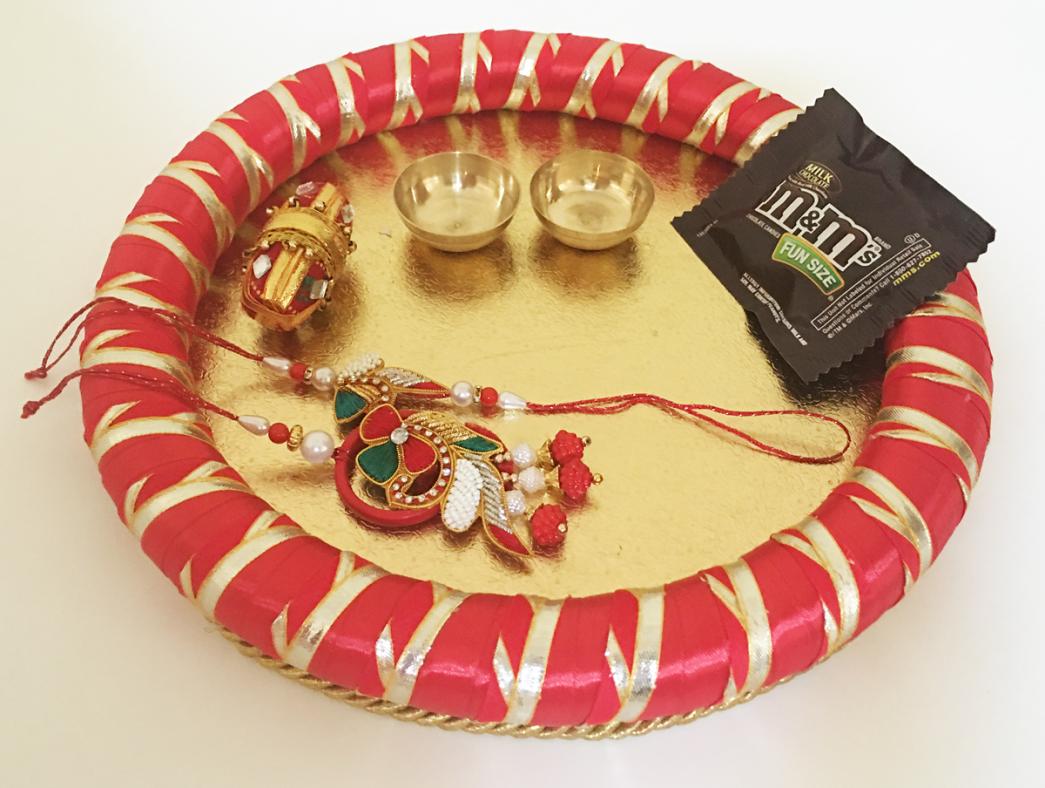 Rakshabandhan Rakhi Thali Set- 1 Bhaiya Bhabhi Rakhi & Chocolate
