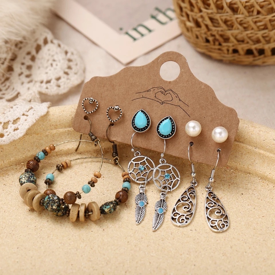 3 Pair Bohemian Earring Style 4