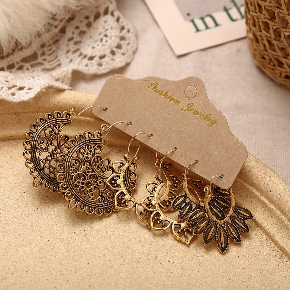3 Pair Bohemian Earring Style 8