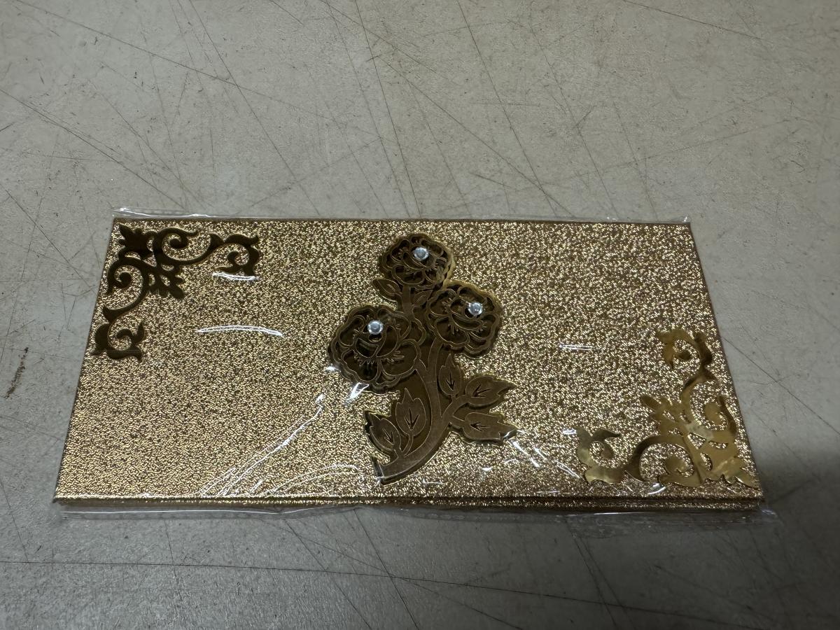 Single Money Envelope (Gold with Flower)