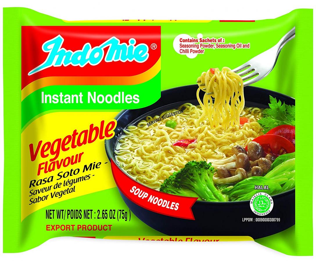 Indomie Instant Noodle Soup Vegetable Flavour, Halal Certified (30 Pack)