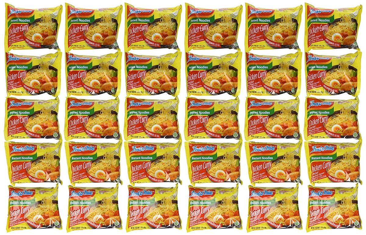 Indomie Instant Noodles Soup Chicken Curry Flavor, Halal Certified (30 Pk)