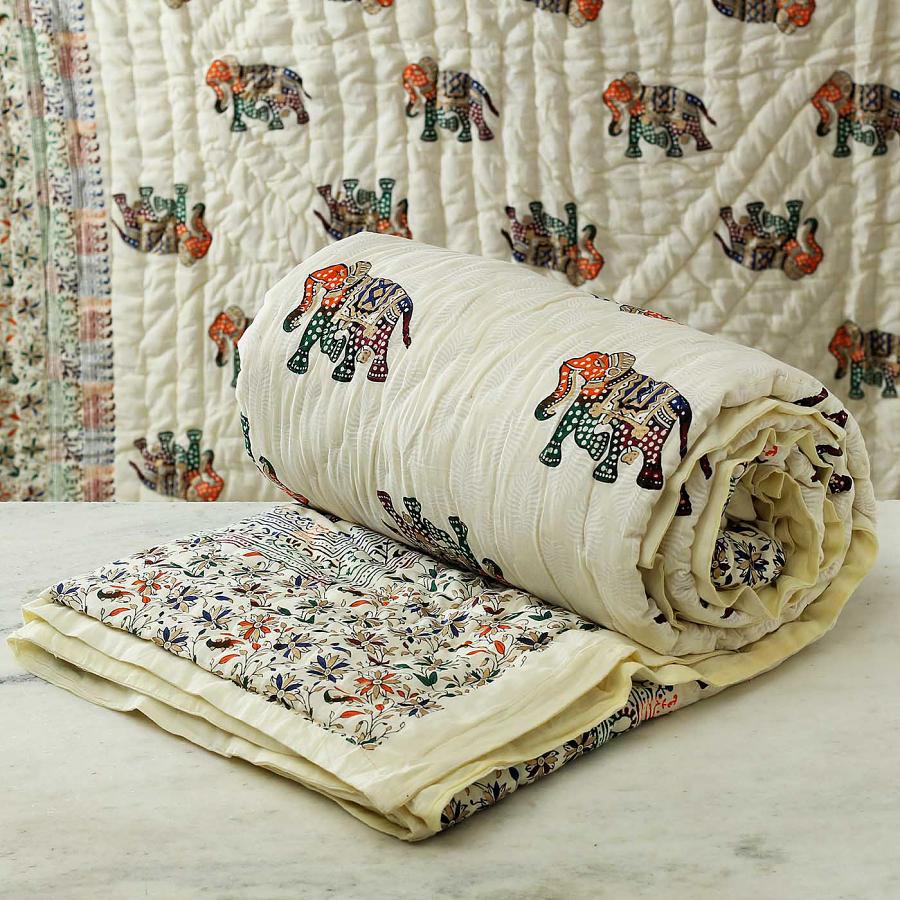 Jaipuri Double Bed Quilt 42484 Buy Online USA