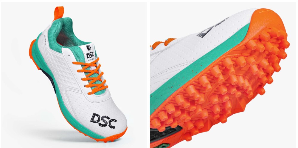 DSC JAFFA 22 Cricket shoes - WHITE ORANGE