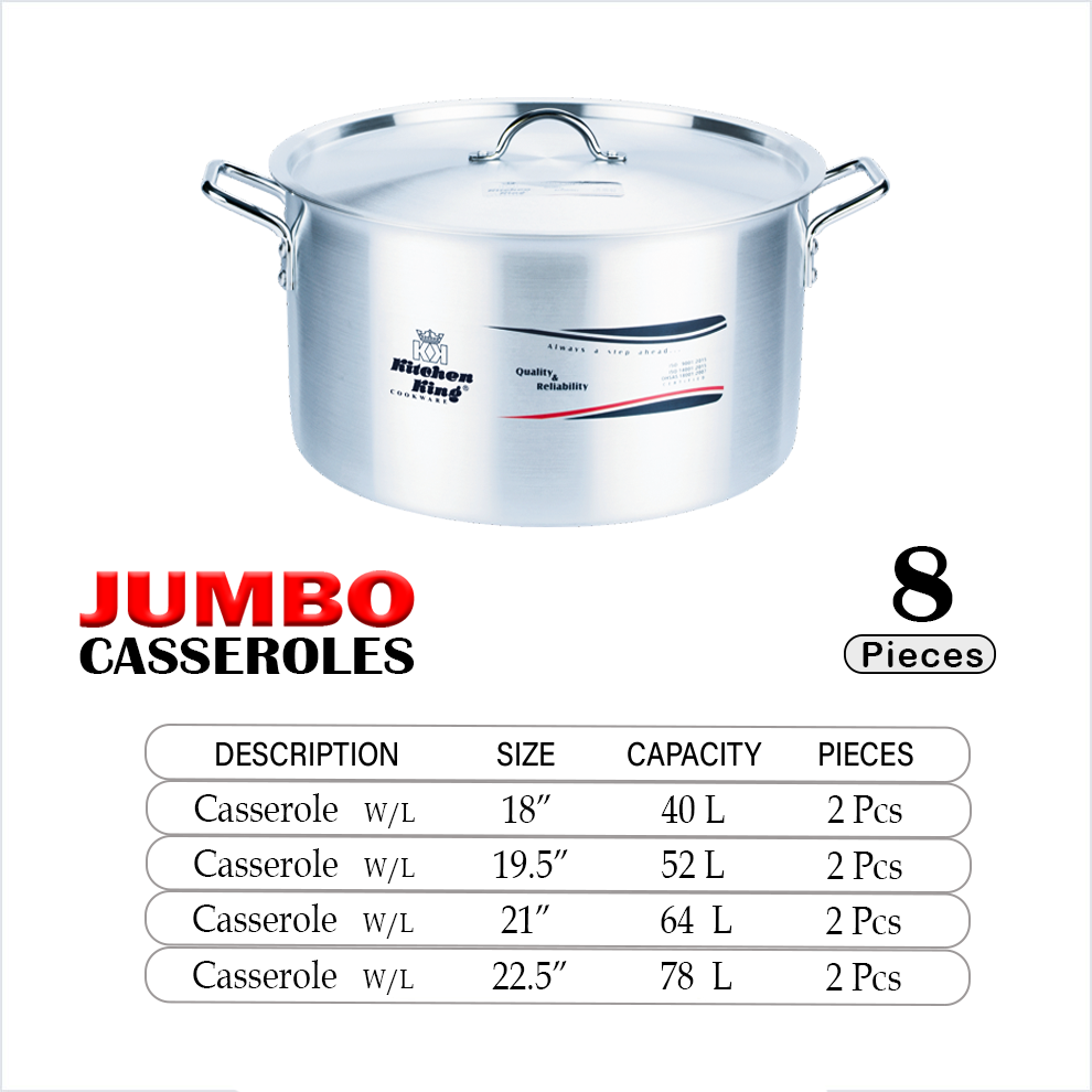 Kitchen King | Jumbo Casseroles Set 18-22.5″ (8Pcs)