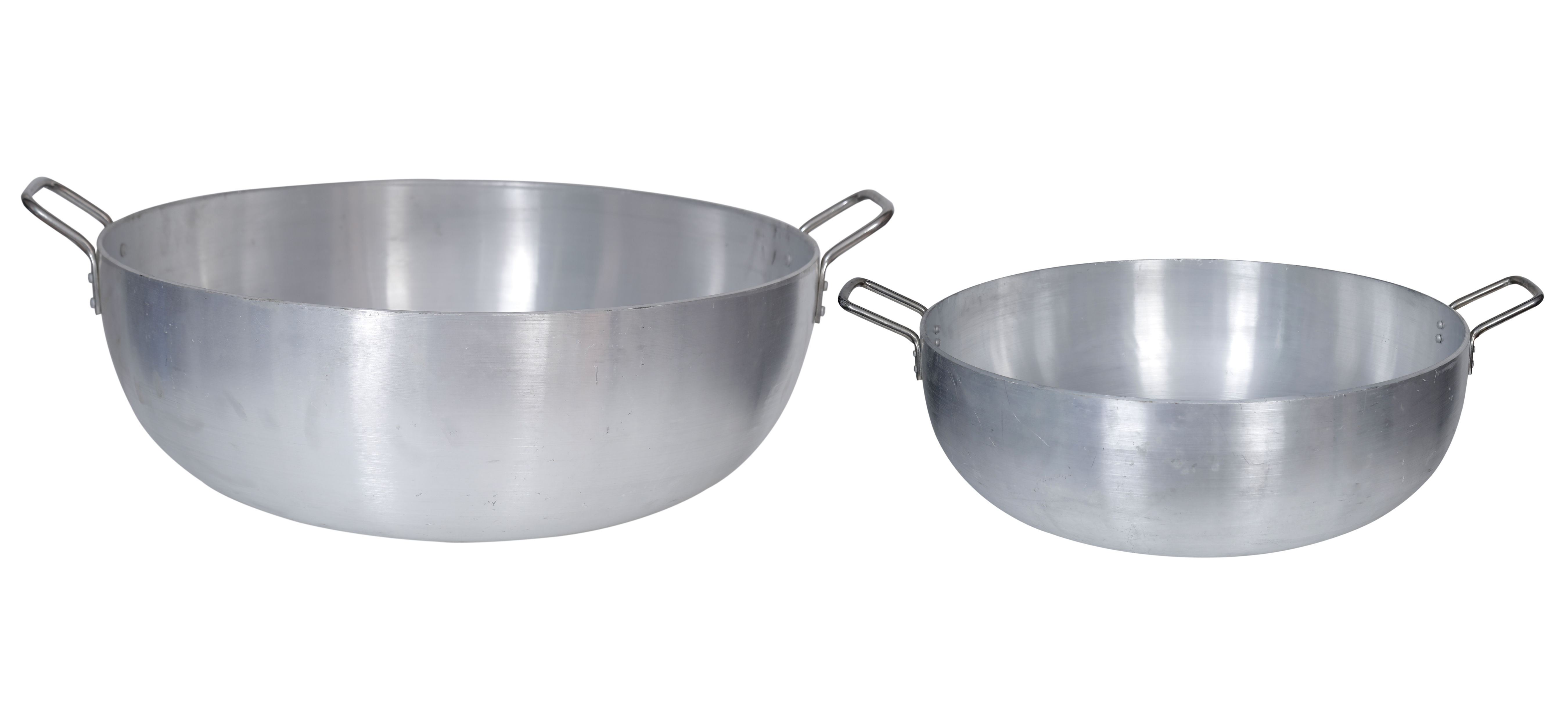 Heavy Duty Large Aluminum Karahi / Kadahi 22" & 26" (Pack of 2) Heavy Duty Large Aluminum Karahi / Kadahi 22" & 26" (Pack of 2)