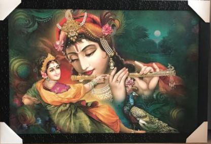 Gorgeous Acrylic Framed Photo of Radha Krishna # 11 - 20 x 30"