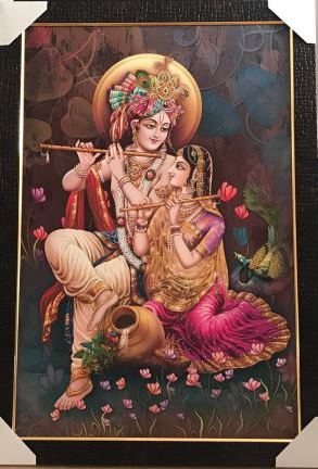 Ready to Hang Acrylic Wall Art Frame of Radha Krishna # 15 - 20 x 30"