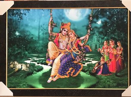 Acrylic Photo Frame of Radha Krishna on Swing # 6 - 20 x 30"