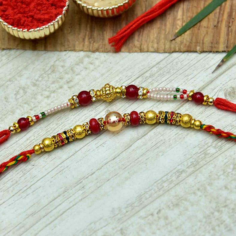 Beautiful Set of 2 Beaded Rakhi