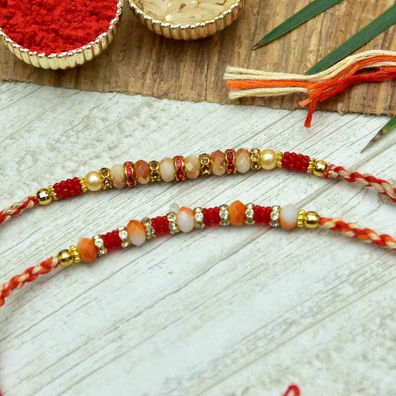 Sparkling Set of 2 Beaded Rakhi