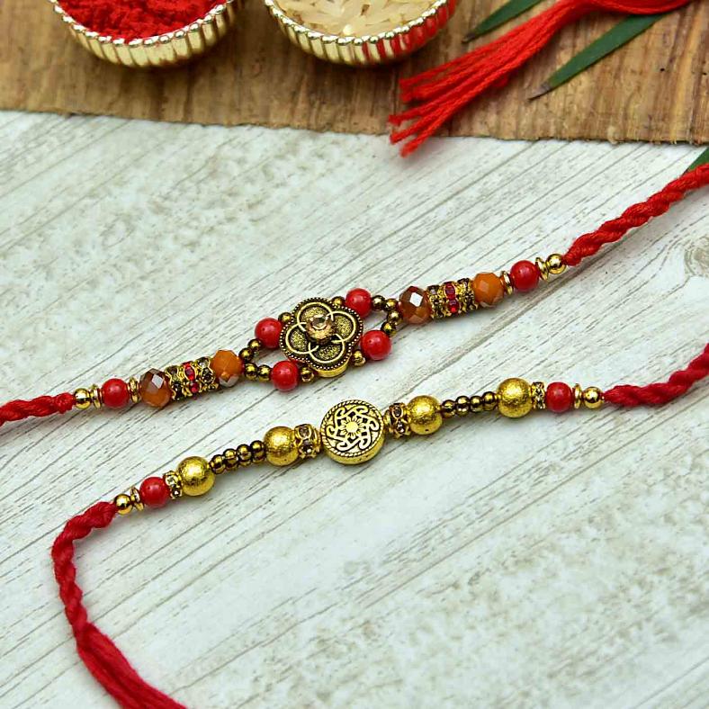 Auspicious 2 Rakhi (राखी) Set for Brother in India