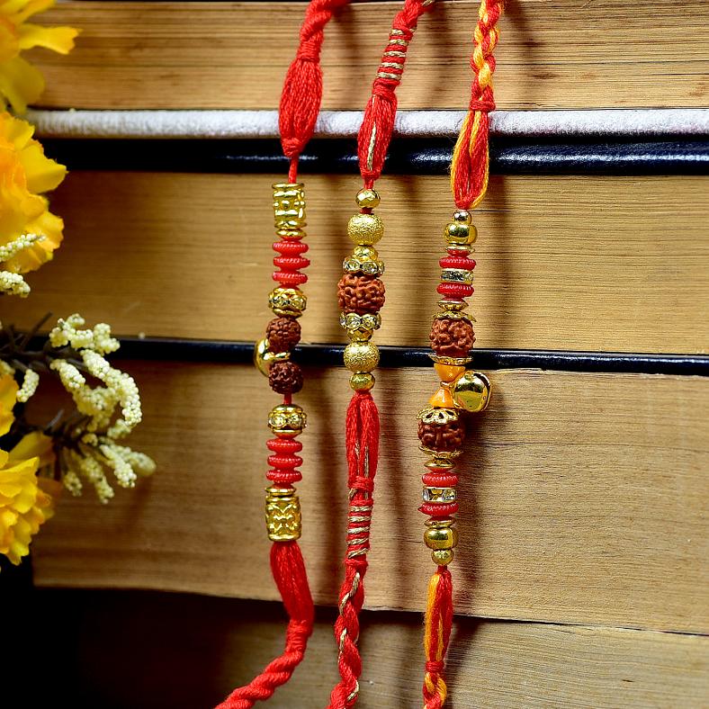 Divine Set of 3 Rudraksh Rakhi