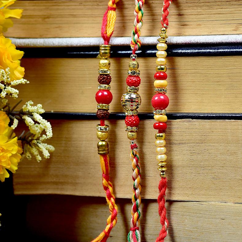 Bead & Stone Studded Rakhi Set