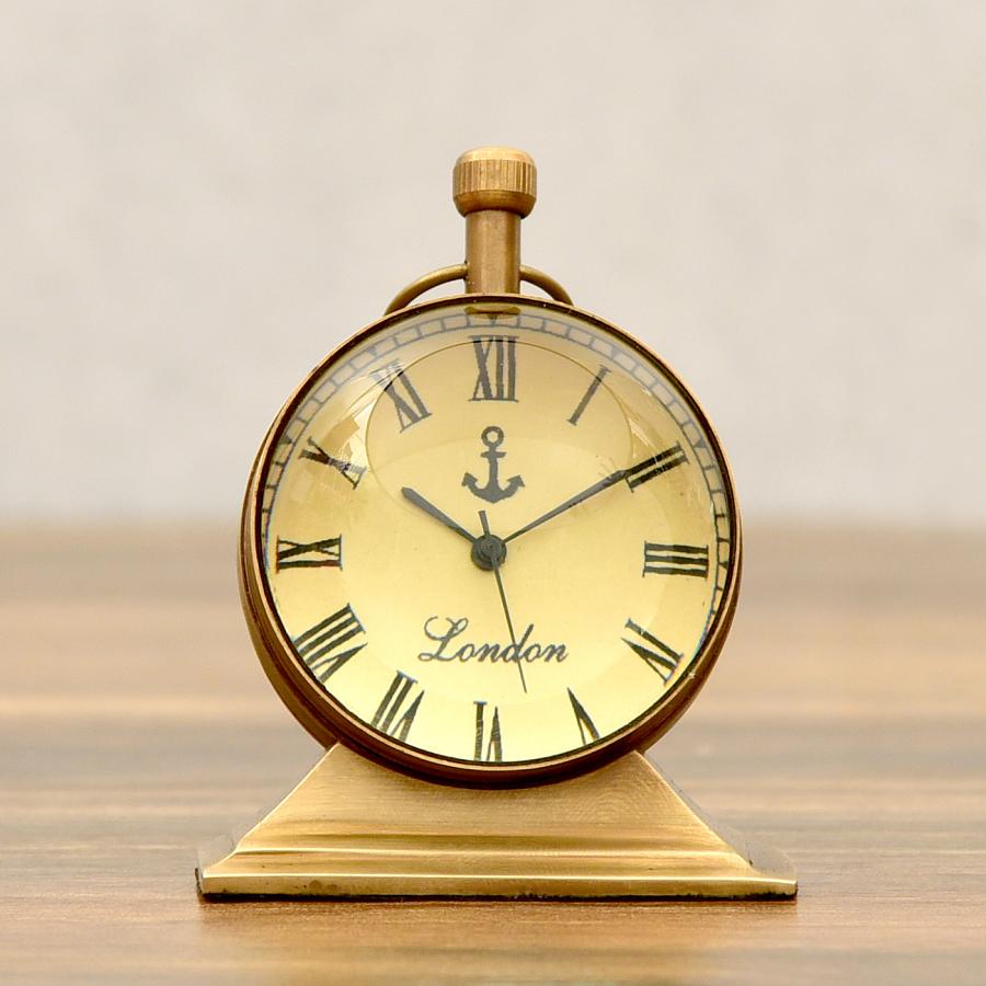 Solid Brass Antique Finish Globe Table Clock 42304 Buy Online
