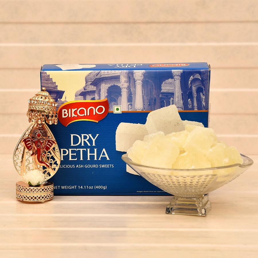 Diwali Gift of Decorated Ganesha Stand w/ Pack of Dry Petha (400g)
