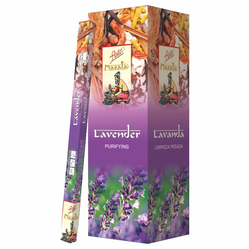 Flute Brand Lavender Natural Masala Incense-7 sticks/pack-25 Packs/Box Flute Brand Lavender Natural Masala Incense-7 sticks/pack-25 Packs/Box