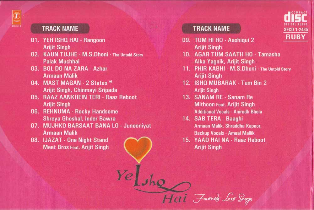 Ye Ishq Hai Hindi Songs CD