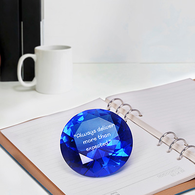 Paperweight in blue crystal