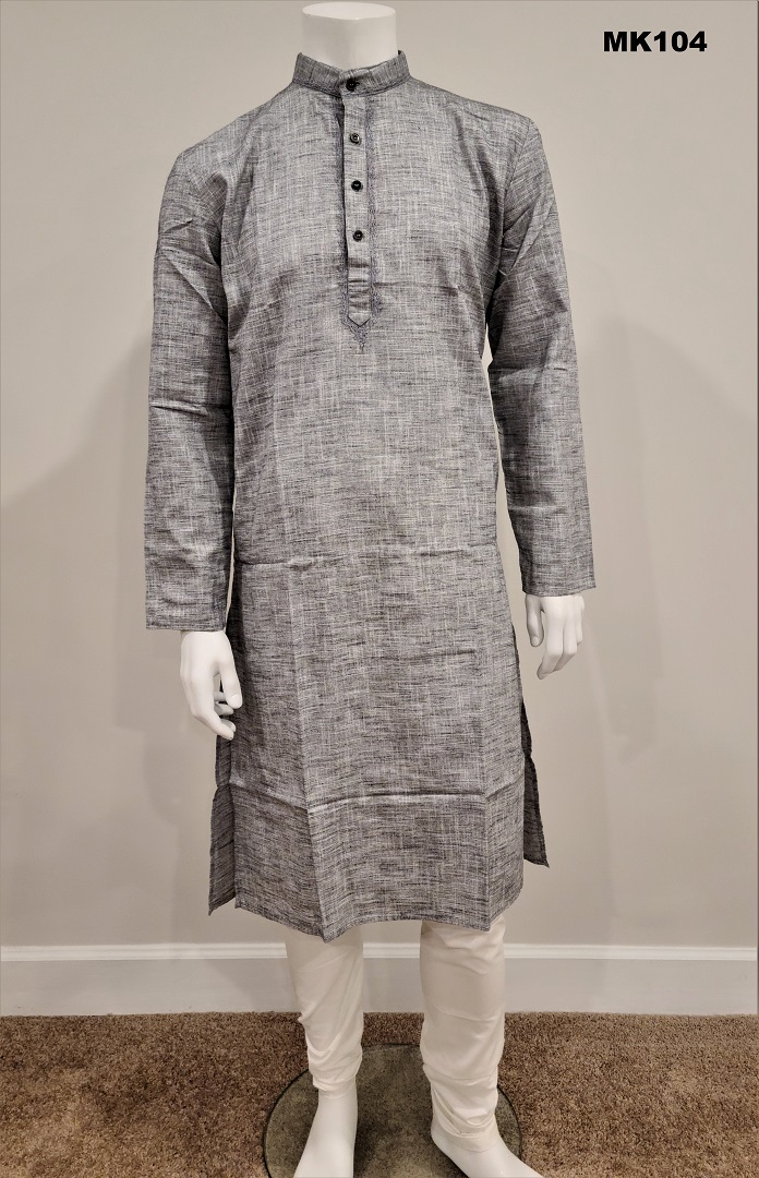 Men's Soft Cotton Grey Kurta Pajama Set