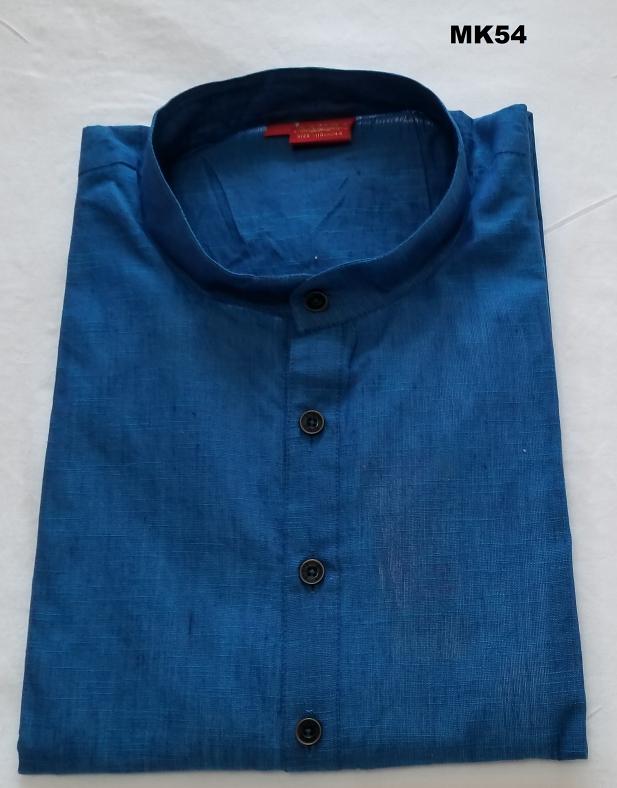 Men's Indian Classic Handloom Cotton Rama Blue Kurta Tunic #36657 | Buy ...