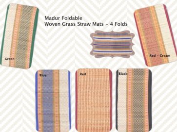 Handmade Eco-Friendly Madur Foldable Woven Grass Straw Mat - 4 Folds Handmade Eco-Friendly Madur Foldable Woven Grass Straw Mat - 4 Folds