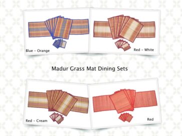 Eco-friendly Madur Grass Mat Dining Sets With Runner & Coasters Eco-friendly Madur Grass Mat Dining Sets With Runner & Coasters