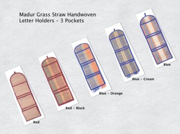 Eco-friendly Madur Grass Straw Handwoven Letter Holders - 3 Pockets Eco-friendly Madur Grass Straw Handwoven Letter Holders - 3 Pockets