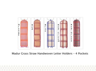 Eco-friendly Madur Grass Straw Handwoven Letter Holders - 4 Pockets Eco-friendly Madur Grass Straw Handwoven Letter Holders - 4 Pockets